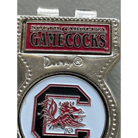 Divvy South Carolina Gamecocks Divot Tool Clip 2" Red Silver Tone Classic Metal - Picture 4 of 4